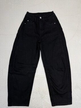 Women's High-Rise Black Jeans barrels - Classic Straight Leg